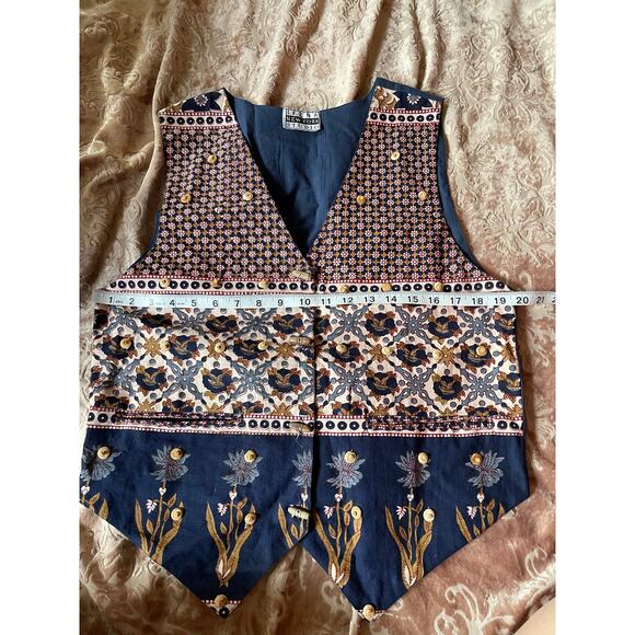 Vintage boho indie beaded embellished patchwork vest size medium - Picture 7 of 7